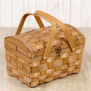 Сундук Плетёнка с ручками тонированный натуральный 27*18*18/26см шпон 2603505