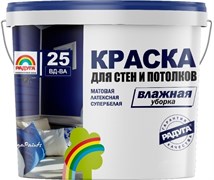 Краска РАДУГА-25 латексная для стен и потолков, протирающаяся (20л-24кг)