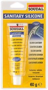 Силикон SOUDAL санитарный бесцветный 60 мл.
