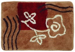 Коврик АКВАЛИНИЯ корич./бордовый квадрат 40*60 (88)