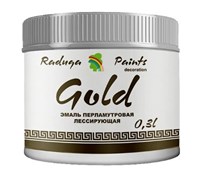 Эмаль РАДУГА GOLD декоративная акриловая, металлик, атмосферостойкая (0,1л)
