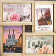 Фоторамка 29*29см на 4 фото 10*15см бежевая 3573202