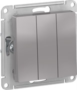 Выключатель AtlasDesign 3-кл.сх 1+1+1,10АХ, механизм алюминий ATN000331