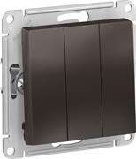 Выключатель AtlasDesign 3-кл.сх 1+1+1,10АХ, механизм мокко ATN000631
