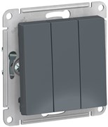 Выключатель WESSEN AtlasDesign 3-кл., сх1+1+1, 10АХ, механизм грифель ATN000731
