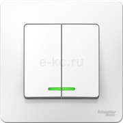Выключатель WESSEN BLANCA BLNVS006511 2-кл С/У (cх.5) с подсветкой, 6А, 250В, белый