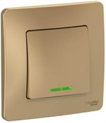 Выключатель WESSEN BLANCA BLNVS010114 1-кл С/У (cх.1) с подсветкой, 10А, 250B, титан