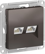 Розетка AtlasDesign дв. комп.кат 5Е, механизм мокко ATN000685
