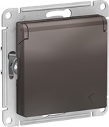 Розетка AtlasDesign з/к со шт крыш, 16А, IP20, мех мокко ATN000646