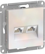 Розетка WESSEN AtlasDesign дв. комп.кат 5Е, механизм жемчуг ATN000485