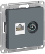 Розетка WESSEN AtlasDesign дв., ТВ+комп.кат 5Е, механизм грифель ATN000789