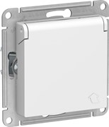 Розетка AtlasDesign з/к со шт крыш, 16А, IP20, мех белая ATN000146
