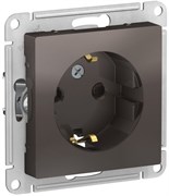 Розетка SCHNEIDER ELECTRIC AtlasDesign с з/к со шт крыш, 16А, IP20, мех мокко ATN000645