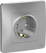 Розетка WESSEN BLANCA BLNRS001113 С/У с/з со шторками, 16А, 250В, алюминий