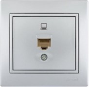 Розетка MIRA компьютерная со вставкой, металлик 701-1010-139