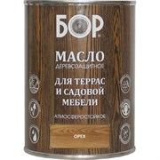 Масло БОР деревозащитное для террас и садовой мебели орех 0,64 кг