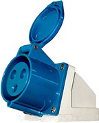 Розетка 32A 220V 2P+E (3*32A) 123 BLUE 420-85007