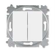 Выключатель ABB LEVIT 2-клавишный, белый/белый 2CHH590545A6003