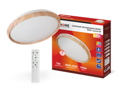 Светильник светодиодный IN HOME COMFORT WOOD 75Вт 3000-6500К с пультом