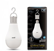 Лампа GAUSS LED A60 7W E27 470Lm 4100K с Li-Ion аккумулятором 102402207