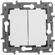 Переключатель LEGRAND Etika Plus 2х-клав.10AX авт. (белый) 672212