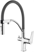 Смеситель LEMARK COMFORT для кухни с подключением к фильтру питьевой воды, хром серый LM3074C-Gray