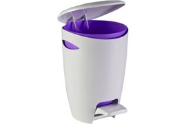 Урна PRIMANOVA с крышкой и педалью 5л бело-фиолетовая 20*23*30см M-E04-14