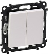 Переключатель LEGRAND DIY VALENA Allure 2х-клав. Белая 752708