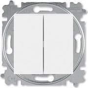 Переключатель ABB LEVIT 2-клавишный, белый/белый 2CHH595245A6003