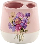 Стакан PRIMANOVA Pink Flower для зубной пасты и щетки, полимер D-20102