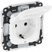 Розетка LEGRAND DIY VALENA Allure 2К+З с/шт IP44 белая 755204