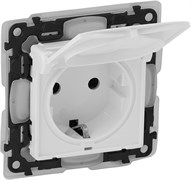 Розетка LEGRAND DIY VALENA Life 2К+З с/штор IP44 с крышкой белая 753119