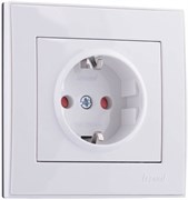 Розетка LEZARD RAIN с/з керамика белый с бок.вст.золото 703-0226-122