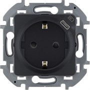 Розетка LEGRAND INSPIRIA 2К+З/USB C антрацит 673773