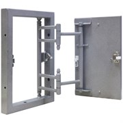 Люк ЭРА под плитку 400х600 на петле, окрашенный металл D4060 ceramo steel