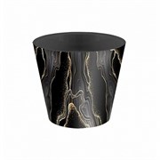 Горшок для цветов IDILAND Rosemary D160мм, 1,6л с дренажной вставкой с декором (черный) 221605830/01