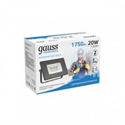 Прожектор GAUSS LED Elementary 20W 1750Lm IP65 6500K 200-240V черный 613100320 P