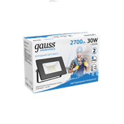 Прожектор GAUSS LED Elementary 30W 2700Lm IP65 6500K 200-240V черный 613100330 P