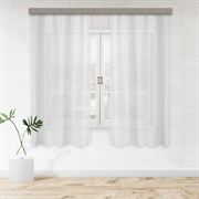Комплект штор для кухни тюль лен 100*180 белый 2шт 106240