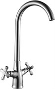 Смеситель Decoroom двуручный для кухни с поворотным изливом хром DR47028