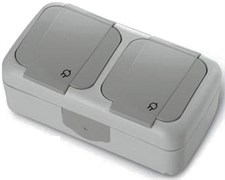Розетка VIKO PALMIYE GRI 90555588 двойная с заземлением 380-36160