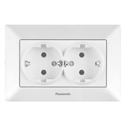 Розетка Рanasonic ARKEDIA двойная с/з 0205-2WH арт.315-36060