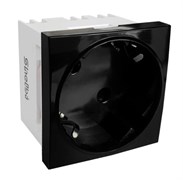 Розетка Shelbi одинарная 33° с з/к, 250В, 16А, чёрная SS45-33-B