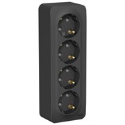 Розетка SCHNEIDER ELECTRIC Blanca 4-я О/У з/к шт изол. Пл. антрацит BLNRA011416