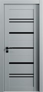 Полотно ЭКО Deluxe 309 черное стекло лакобель инвойс грей 80*200