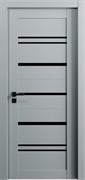 Полотно ЭКО Deluxe 309 черное стекло лакобель инвойс грей 90*200