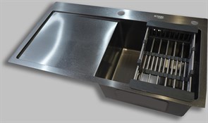 Кухонная мойка 780*430 арт.ST-HSD7843BLR черный, правая