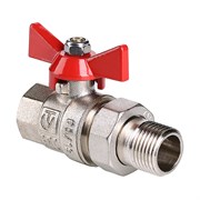 Кран Valtec шаровый с полусгоном нр-вр 1/2 рукоятка  бабочка  VT.227