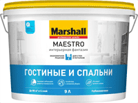Краска водоэмульсионная MARSHALL MAESTRO Интерьерная фантазия BW 9л