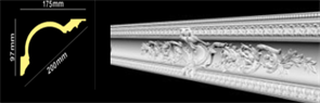 Плинтус ГЛАНЦЕПОЛ потолочный GP-81 97*175 (1уп-8шт)